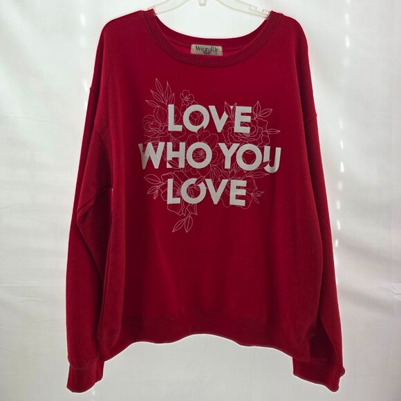 Wound Up Love Who You Love Women’s Red Pullover Sweatshirt - Size XL NWT - Picture 7 of 15